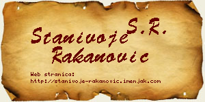 Stanivoje Rakanović vizit kartica